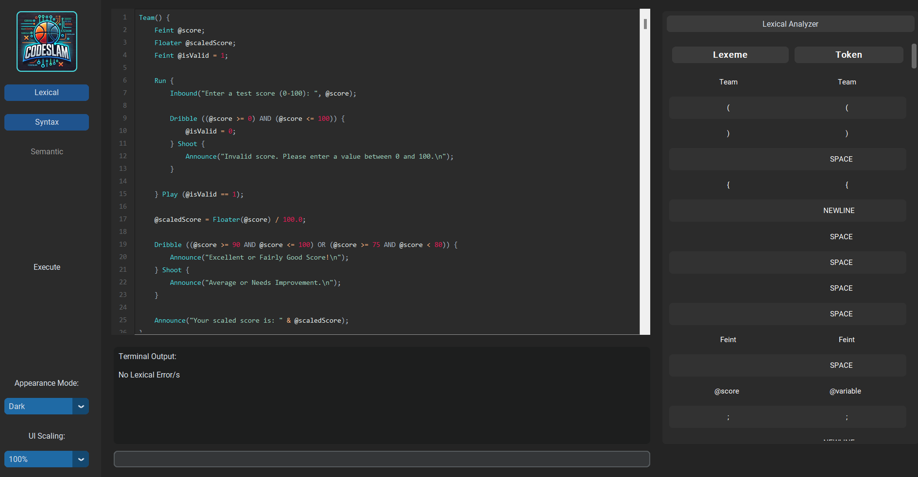 CodeSlam Transpiler